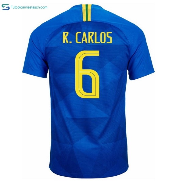 Camiseta Brasil 2ª R.Carlos 2018 Azul